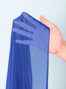 Swim Basics Plain Blue Fabric Cover Up Women's Casual Semi Sheer Regular Length Blue Cover Up Skirt Sarong Skirt Tie Skirt Swimsuit Skirt Sheer Skirt - Blue - View 6