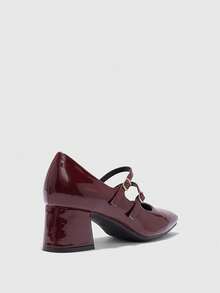 CUCCOO BIZCHIC Women's Simple Mary Jane Platform High Heel Shoes, Halloween Valentine's Day Spring Shoes - Bordeaux - View 9
