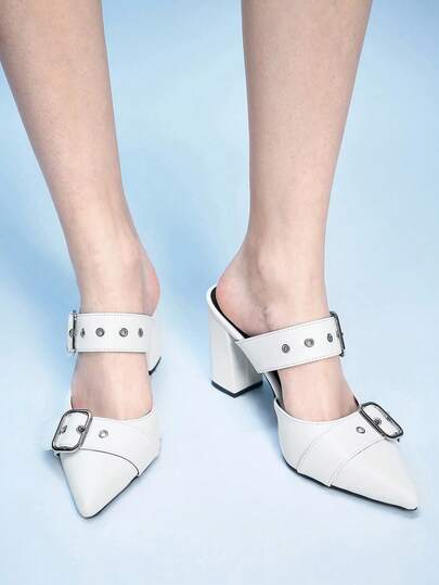 Sugerpunk Women's Fashion Buckle Thick Heel High Heel Shoes Valentine's Day