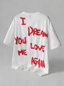 PAVTROS Men's Casual Slogan Print Short Sleeve T-Shirt, Summer - White - View 6