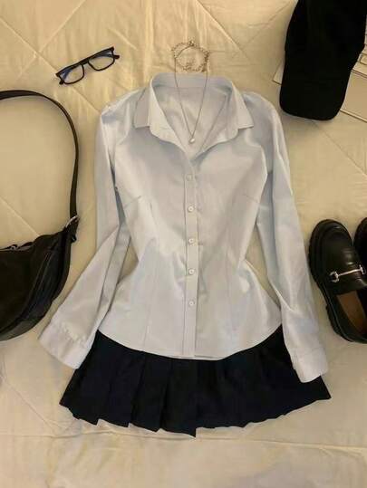 Glimmora 修身白色衬衫