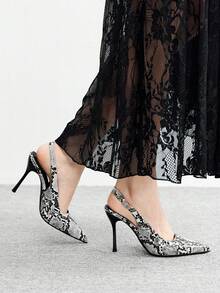 CUCCOO BIZCHIC 2026 Spring And Autumn New Women's Shoes Pointed Slingback Stiletto Stylish And Simple Design, Can Be Matched With Dresses, Daily Commuting, Elegant Dating - snake pattern - View 5