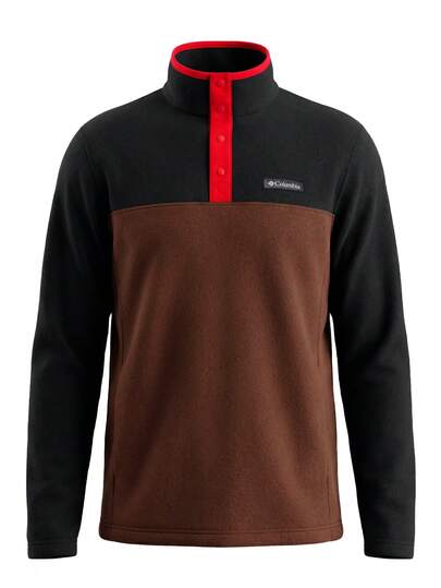 Columbia Steens Mountain Half Snap II Men's Outdoor Sweatshirt Obacco Black Mtn Red
