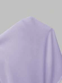 EMERY ROSE 女士宽松V领长袖荷叶边衬衫，休闲度假风，适合庆祝活动、休闲穿搭、教学服、旅行、春夏穿着。 - 淡紫色 - 查看 6