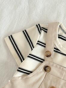 Loomiva Newborn Baby Boy/Girl Cartoon Bear Pattern Knitted Soft Crew Neck Long Sleeve Raglan Pullover Top And Bib Pants 2-Piece Set - Multicolor - View 6