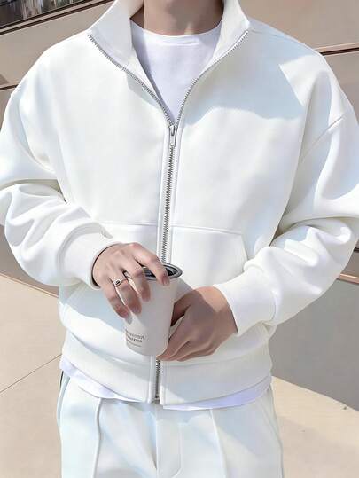 PAVTROS Men Casual Short Street Wear Zip Up Sweatshirt, Fall, Long Sleeve Top,Valentine's Day,Spring To Summer,Gift For My Boyfriend,Mardi Gras,Vintage,Streetwear,Party,St Patrick's Day,Going Out