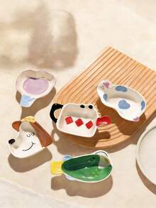 Joivida 1个卡通动物首饰托盘，可爱小巧精致。可用作道具、首饰收纳、装饰品，适合生日装饰、厨房摆设。也适合作为情人节、新年礼物。 - 彩色 - 查看 4