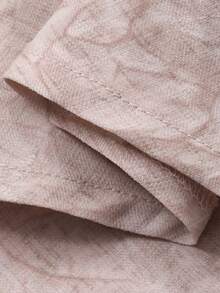 FRIFUL Women's Floral Pattern Round Neck Flare Sleeve Loose Casual Babydoll Blouse - Pink - View 7