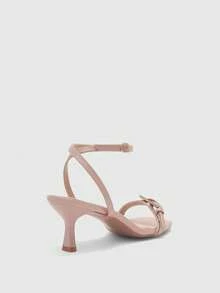 CUCCOO BIZCHIC Women's Buckle Design Fashion Daily Wear High Heel Sandals - Apricot - View 9