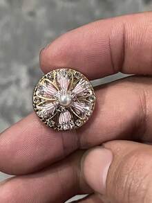 10颗17.5/20/22.5mm水钻奢华纽扣，适用于服装缝纫材料，缝纫配件，时尚女士外套纽扣，蜜蜂图案 - 彩色 - 查看 14