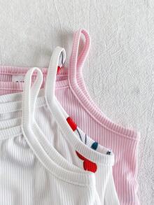 SHEIN Vintaside Kids Set de 3 vestidos sencillos y cómodos con estampado floral y de mariposas para niña bebé - Multicolor - Ver 9