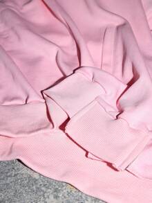 ROMWE Avant Avant-Garde Irregular Design Hooded Long Sleeve Women Sweatshirt Sweatshirt - Pink - View 10