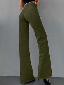 SHEIN High Waist Pleat Detailed Elegant Balloon Jean - Khaki - View 2