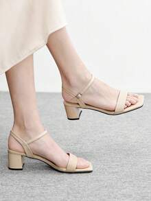 CUCCOO BIZCHIC 夏季新款气质外套搭配裙子，时尚凉鞋，法式露趾凉鞋女款 - 淺粉色 - 查看 1