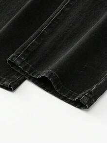 Tween Boys' Distressed Denim Jeans, Casual Loose Fit Baggy Retro American Style - Black - View 7