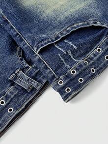 ROMWE Grunge Punk Spring/SummercasualWomen Jeans - Blue - View 3