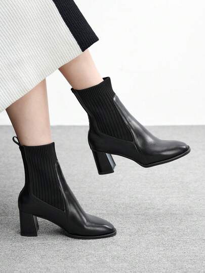 CUCCOO BIZCHIC Women's Fashion Versatile Commute Chunky Heel Ankle Boots