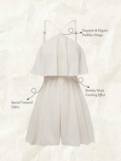 Olithes Mono con cintura con cordón y ribete de volantes