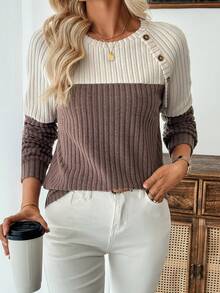 EMERY ROSE Áo nữ dài tay, áo len mỏng nhẹ mùa thu, áo kiểu dài tay đơn giản cho nữ. - Nhiều màu - Xem 1