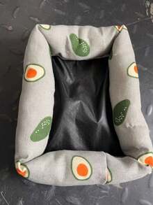 1pc S/M Fruit Print Canvas Durable Scratch-Resistant Hamster Nest Mat, Not Machine Washable, Suitable For Small Pets Squirrel Chinchilla Sleeping Bed, All Season - Multicolor - View 19