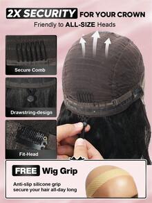 ALL READY WIG 13*6 Wear&Go Glueless Body Wave Remy Human Hair Wig Pre- Plucked Bleached Knots Pre-Cut Transparent Lace Closure Wigs 180% Density - SNatural - View 4