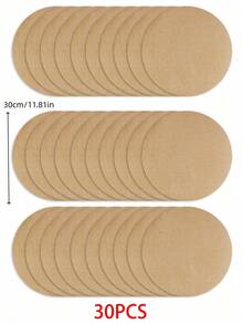 50PCS/30Pcs/20Pcs/12Pcs Round Linen Jute Table Placemat ,Flowerpot Mat,Heat Insulation Dining Table Pad For Kitchen And Restaurant,Wedding Tablecloth,Wedding Decor,Home Decor ,Room Decor, Suitable For Wedding Party, Birthday Party, Family Gathering, Restaurant Decoration - Khaki - View 4