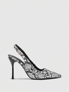 CUCCOO BIZCHIC 2026 Spring And Autumn New Women's Shoes Pointed Slingback Stiletto Stylish And Simple Design, Can Be Matched With Dresses, Daily Commuting, Elegant Dating - snake pattern - View 2