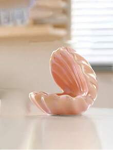 1PC Elegant Ceramic Shell Decor Fashion Art Deco Tray For Keys Jewelry Storage Perfect For Entryway Dresser Home Decor Thanksgiving Valentines Mothers Day Wedding Gift - Multicolor - View 4