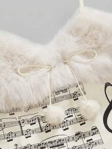 ROMWE J-Fashion Y2K Abihimekaji 可拆卸仿毛皮吊带背心，女士款，适合冬季穿着 - 杏色 - 查看 3