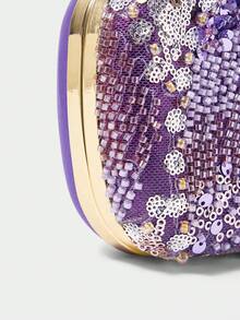 MOTF 女士宴会包、女士手提包、女士圣诞/新年手拿包 - 紫色 - 查看 7