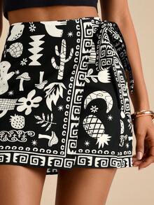 Travachic Women's Summer Bohemian Style Wrap Tie Waist Skirt - Multicolor - View 7