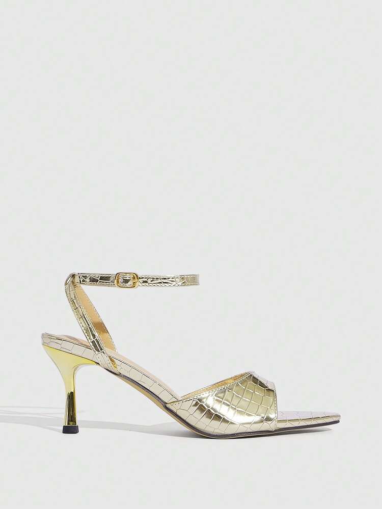 CUCCOO SZL Fashionable And Sexy High-Heeled Sandals For Ladies With Shiny Rhinestone Strap Design, High-Heeled Sandals For Banquets And Parties Spring Shoes