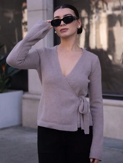 Andrea Bello 女士系带宽松休闲开衫，百搭