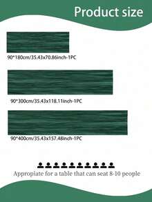 1pc Pleated Cheesecloth Table Runner, Suitable For Wedding, Bridal, Birthday Party Long And Round Dining Table Centerpiece Decor - Christmas Green - View 9