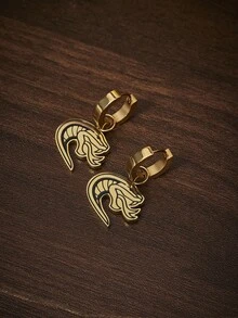 HARRY POTTER X SHEIN 优雅蛇形耳环 - 金色 - 查看 4