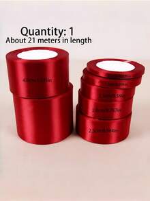 1 Roll Machine-Dyed Polyester Satin Ribbon For Gift,Candy, Cake, Flower Decoration (Slight Color DifferencePossible) - Burgundy - View 2