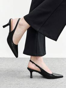 CUCCOO BIZCHIC Women's Pointed Toe Pumps, Versatile High Heels For Commuting And Daily Wear Valentine's Day - Black - View 5