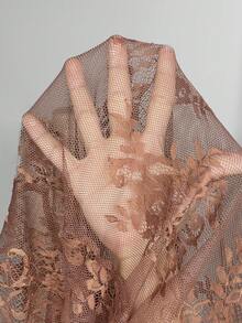 Ontre 女款棕色花卉蕾絲透視百搭長裙，優雅夏季約會之夜都市通勤商務休閒辦公穿著教師優雅服飾 - 棕色 - 查看 7