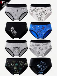 6 chiếc/gói Quần lót nam in hình tay cầm chơi game nhiều màu sắc, chất liệu cotton pha mềm mại, thoáng khí. - Nhiều màu - Xem 8