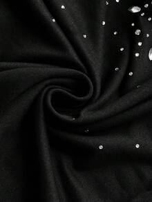 Vionelle Áo tank top thời trang ôm dáng cổ tròn đính đá lấp lánh cỡ lớn - màu đen - Xem 7