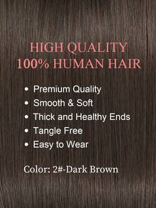 4.5x3 真人发丝单色蕾丝发片，女士适用，深棕色假发，适合稀疏脱发，增加发量并遮盖白发 - S2 - 查看 2