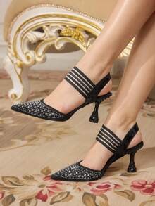 CUCCOO TILAWA 女士尖头优雅日常百搭时尚高跟鞋 - 黑色 - 查看 1