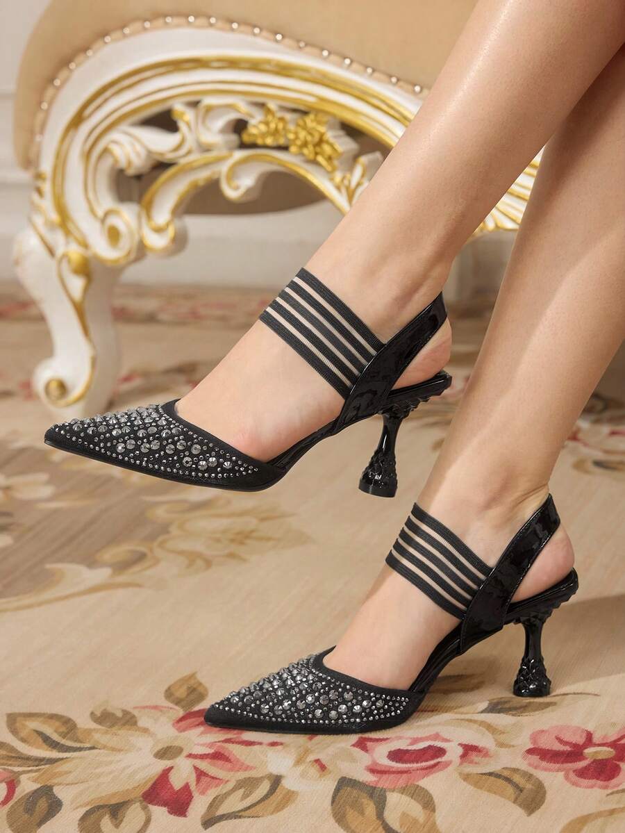 CUCCOO TILAWA 女士尖头优雅日常百搭时尚高跟鞋 - 黑色 - 查看 1