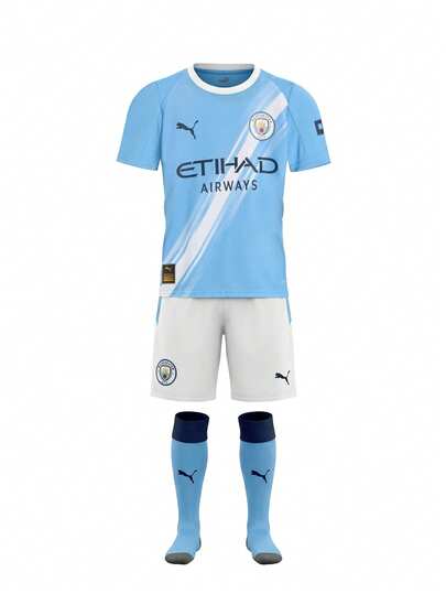 Puma Manchester City FC Kids' Home Minikit Light Blue