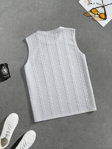 EGENSIO Men's Casual Sports Heart Print Vest - White - View 2
