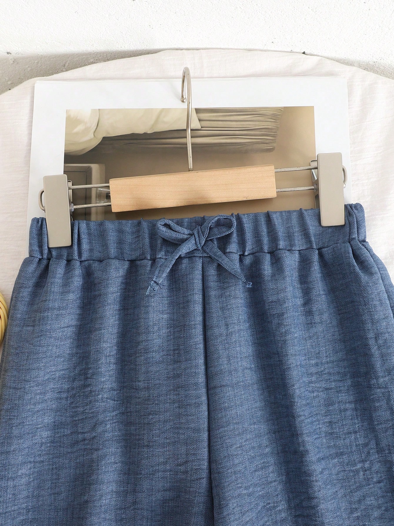 SHEIN بنطلون فضفاض بملمس مريح للفتيات المراهقات، م...