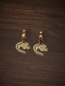 HARRY POTTER X SHEIN 优雅蛇形耳环 - 金色 - 查看 2