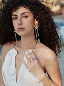 Opalesca 女士单枚戒指，珍珠/水晶，18K镀金，适合夏季/海滩/舞会/派对/假日/度假、订婚/结婚/承诺等场合，送给妈妈/女士/女孩/母亲 - 銀色 - 查看 5