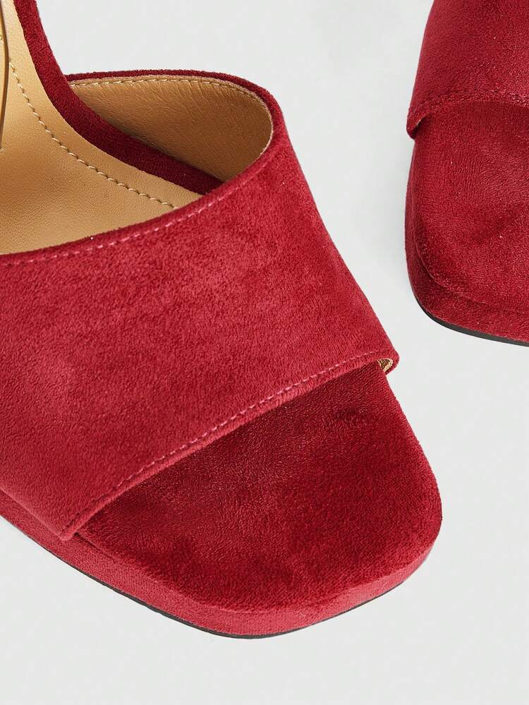 CUCCOO LuxiPop Sandalias de plataforma con tacón alto y punta cuadrada para mujer, diseño minimalista de moda, adecuadas para salidas, discotecas, fiestas, Halloween, Navidad, Año Nuevo
