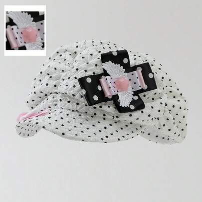 1 Women's Polka Dot Angel Wings Star Cross Newsboy Cap